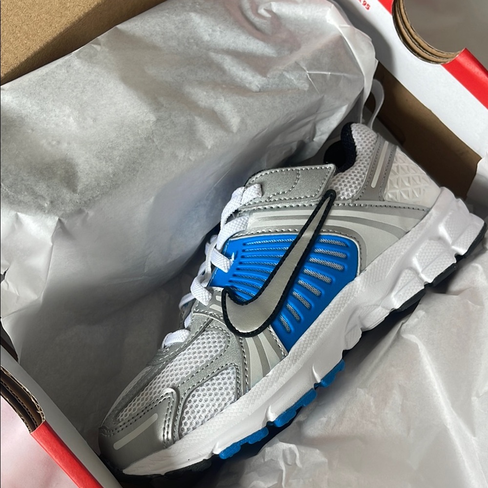 Kids Athletic Shoes - Blue and White